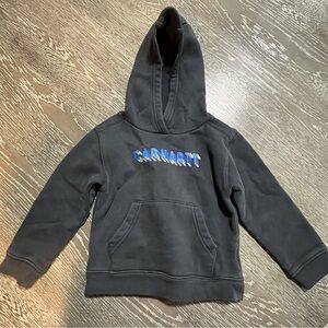 Carhartt Kids Charcoal Hoodie with Blue Logo